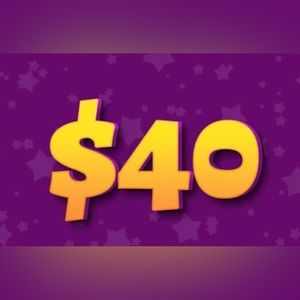 $40 sale for 1 hr on certain items.